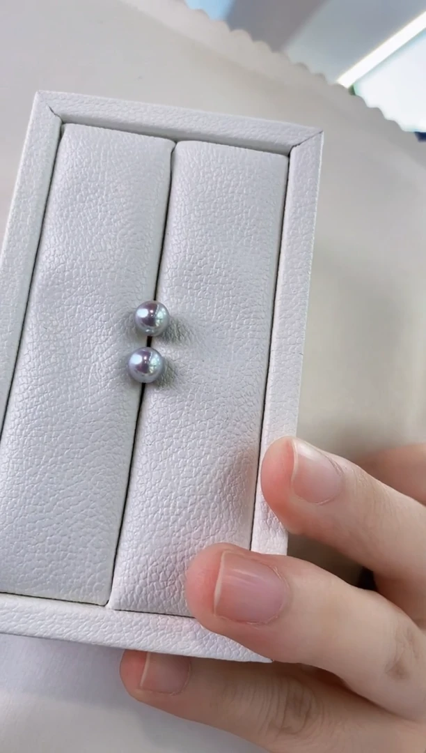 18K金镶嵌海水珍珠耳饰6-6.5真多麻耳饰