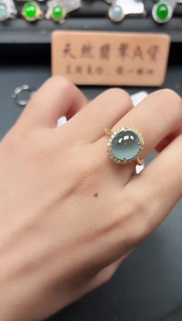 银S925镶嵌戒指翡翠1111111