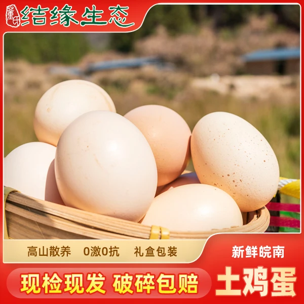 结缘农家散养土鸡蛋 无抗无激素新鲜营养美味