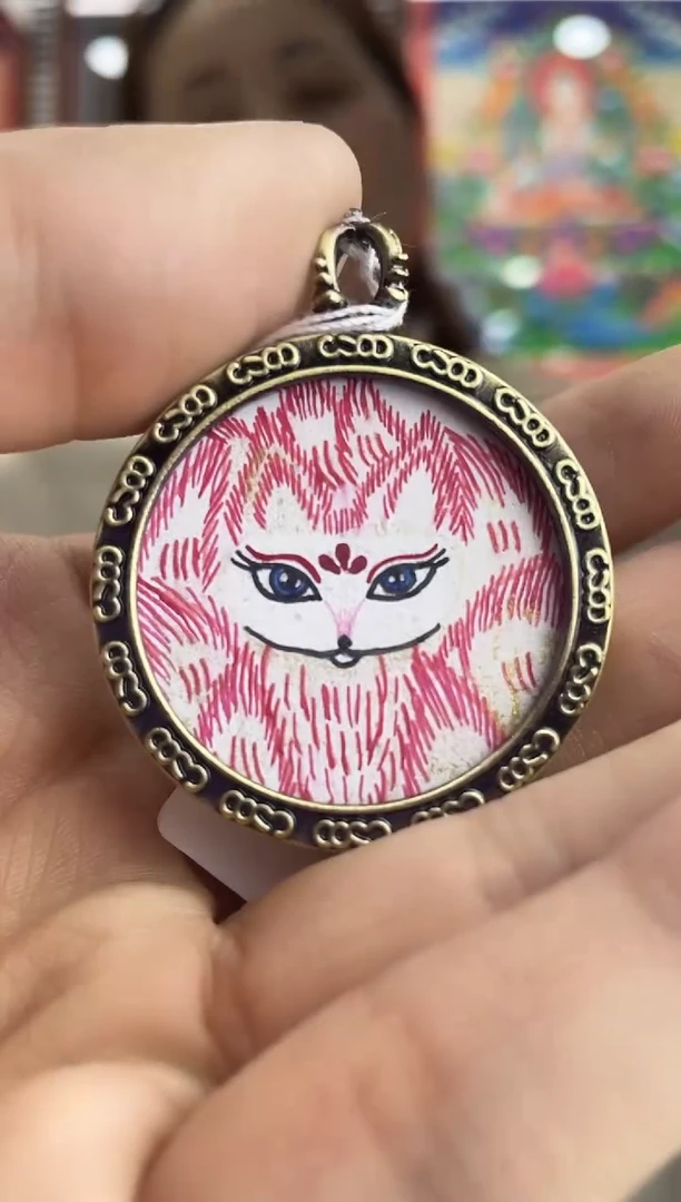 吊坠纯手绘唐卡（非质量问题不退不换）小狐狐