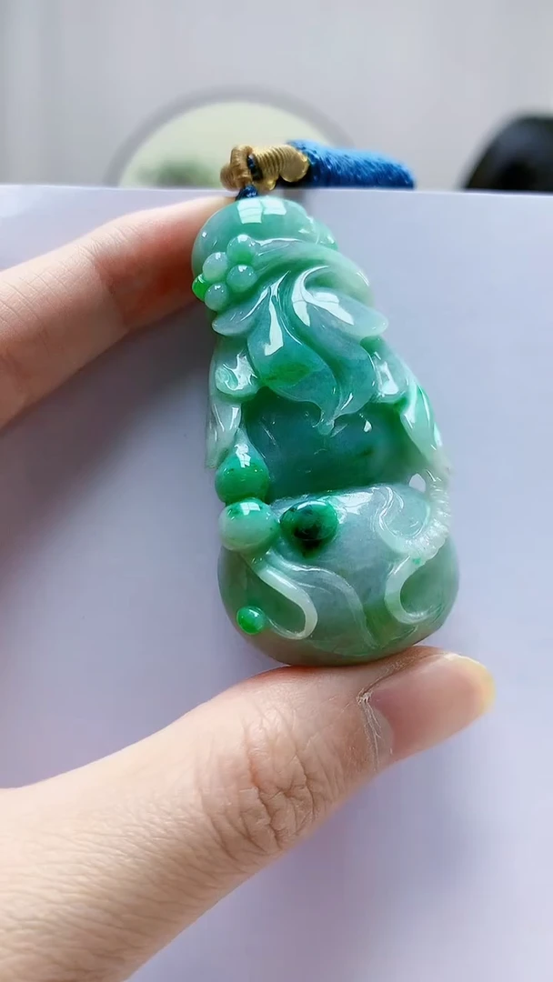未镶嵌定制翡翠4812zm-毛货挂件33葫芦