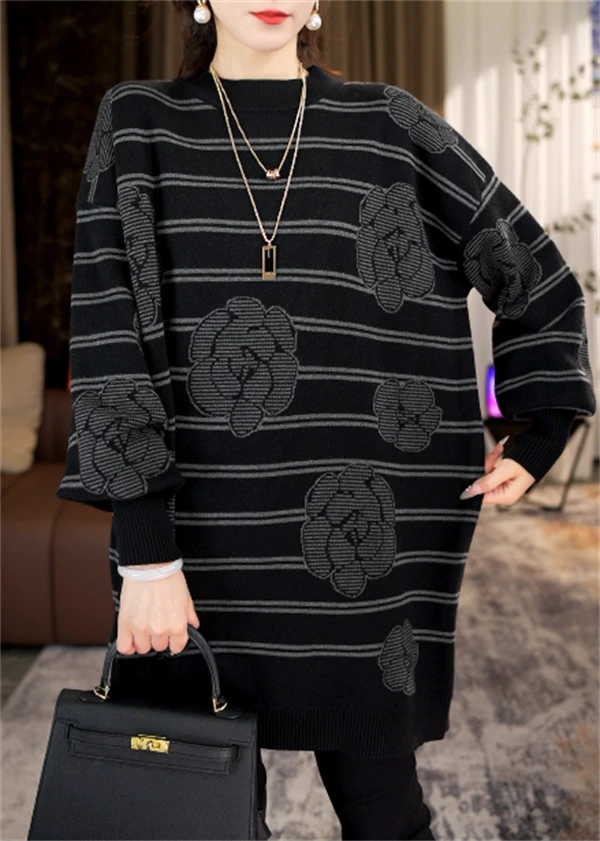 加厚保暖【流光玫瑰】秋冬必备时尚上档次洋气高档毛衣上衣-7015#