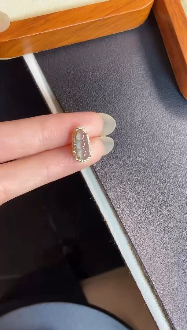 吊坠(不含链)18K金镶嵌翡翠天然A货翡翠