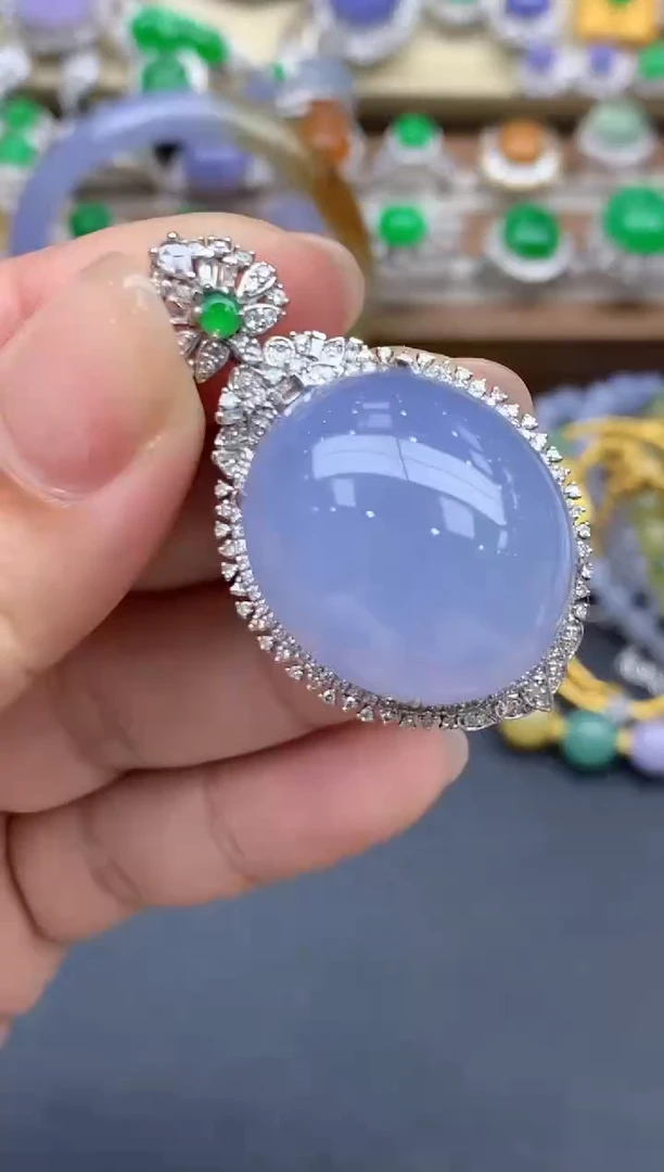 翡翠18K金镶嵌颈饰637-春日珠宝