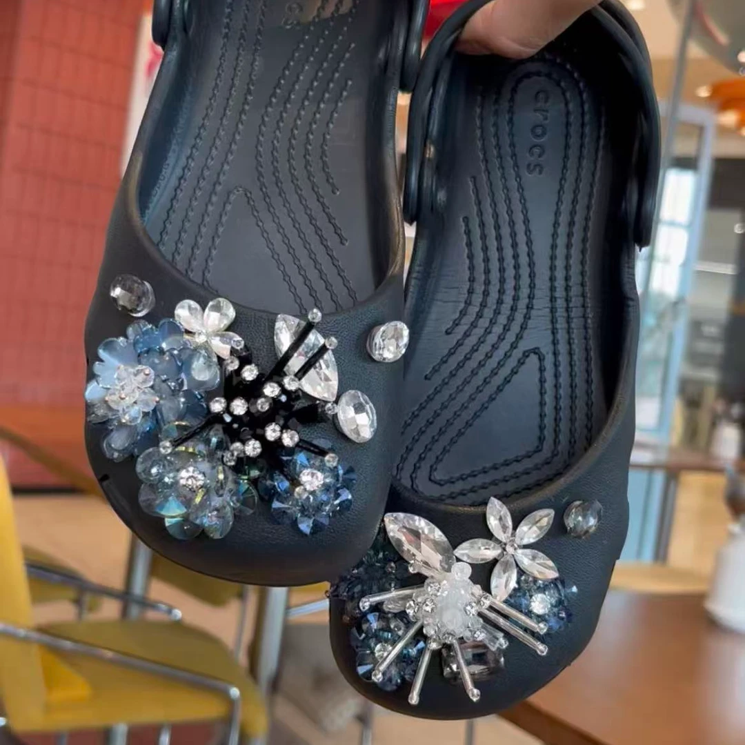 冰晶琉璃花洞洞鞋鞋扣洞洞鞋鞋花 适配Crocs洞洞鞋