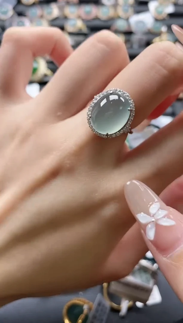 【闪购商品】翡翠戒指银S925镶嵌51151