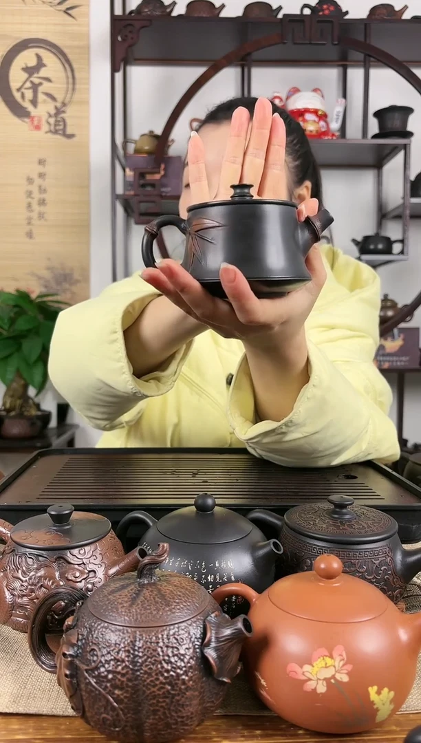 【闪购商品】壶球孔 贴竹叶 柱础壶 200cc