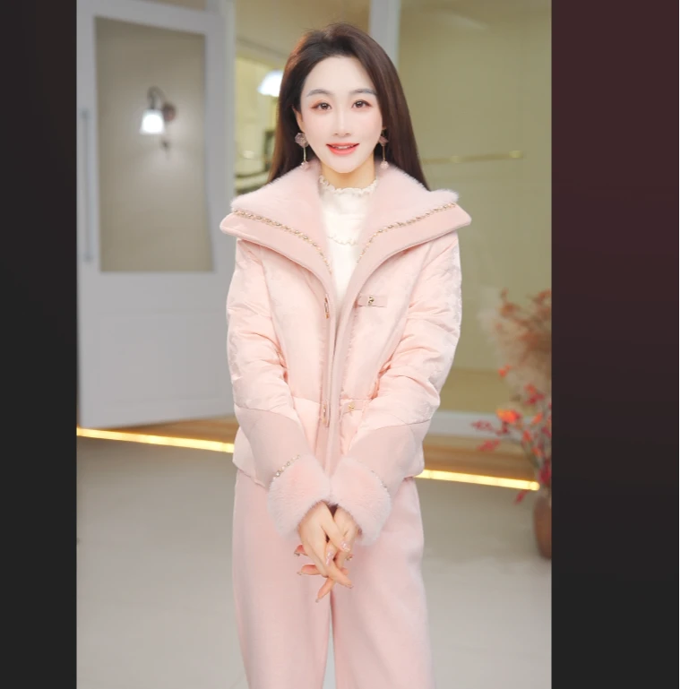 苏醒的乐园2024冬季新款小香风羽绒服套装SXTZY24014