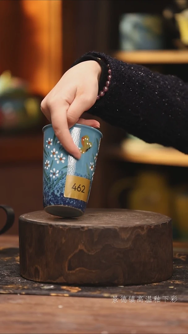 陶瓷景德镇高温釉下手绘陶瓷@L462@