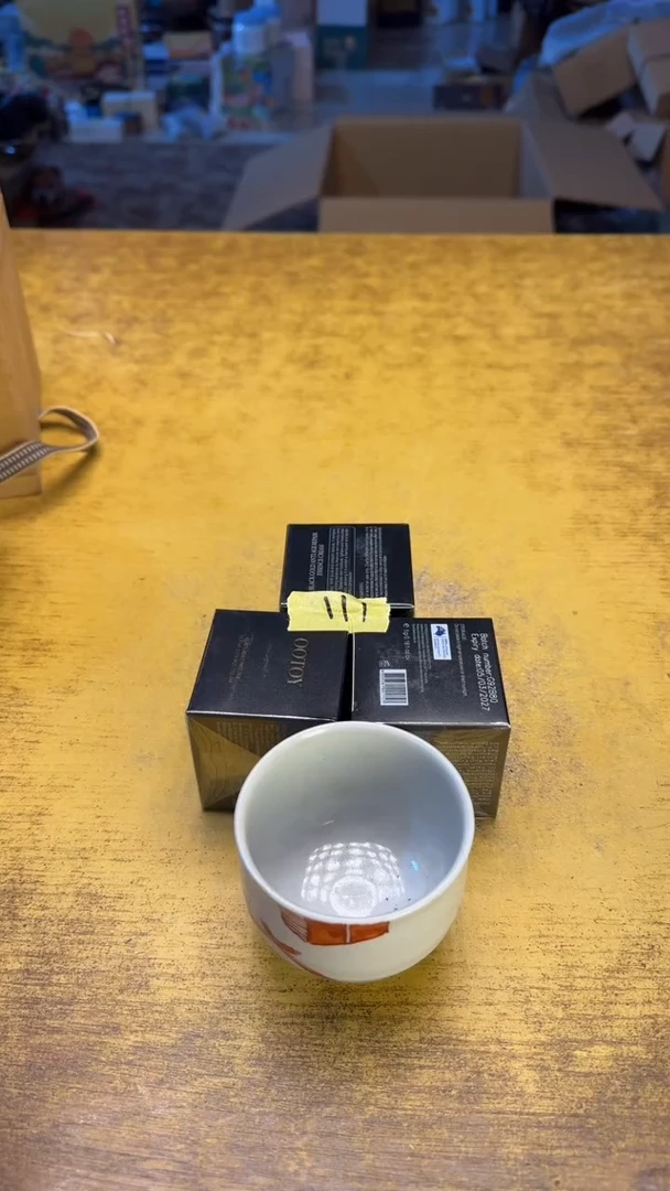 瓷器瓷器瑕疵脏旧111小黑金三碗