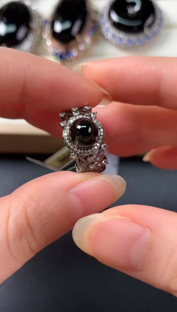 翡翠戒指18K金镶嵌E125|4800