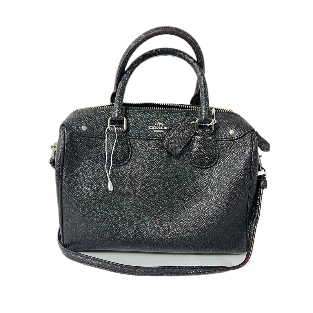 95新 COACH/蔻驰 黑色全皮波士顿单肩手提斜挎包 Y-50019-D
