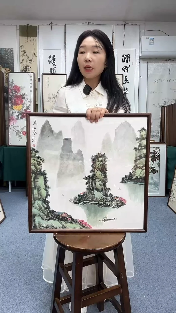 国画52*52实木画框京东包邮手绘