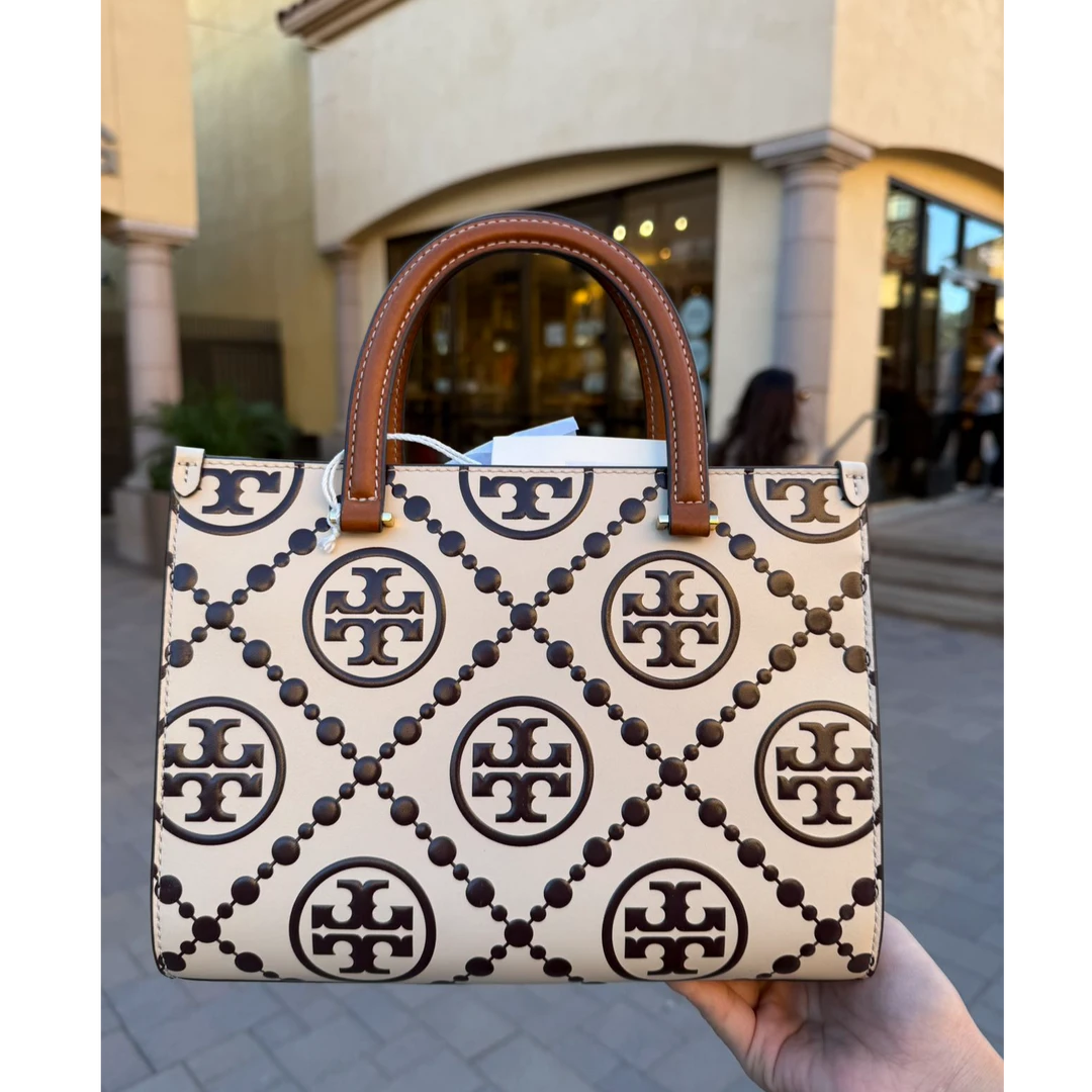 99新 TORY BURCH/汤丽柏琦 专柜印花竖版AB面托特包093