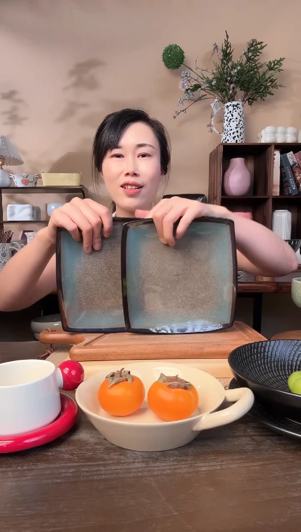 7.8英寸窑变渐变方盘2只微瑕