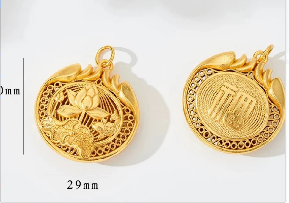 【莲年有余】转运珠 6602 默认黄绳 手工编绳配件毛衣链