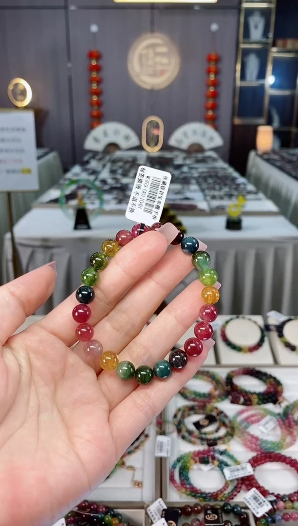 未镶嵌收藏级老矿碧玺单圈手串8mm+碧玺hon多样性发一条