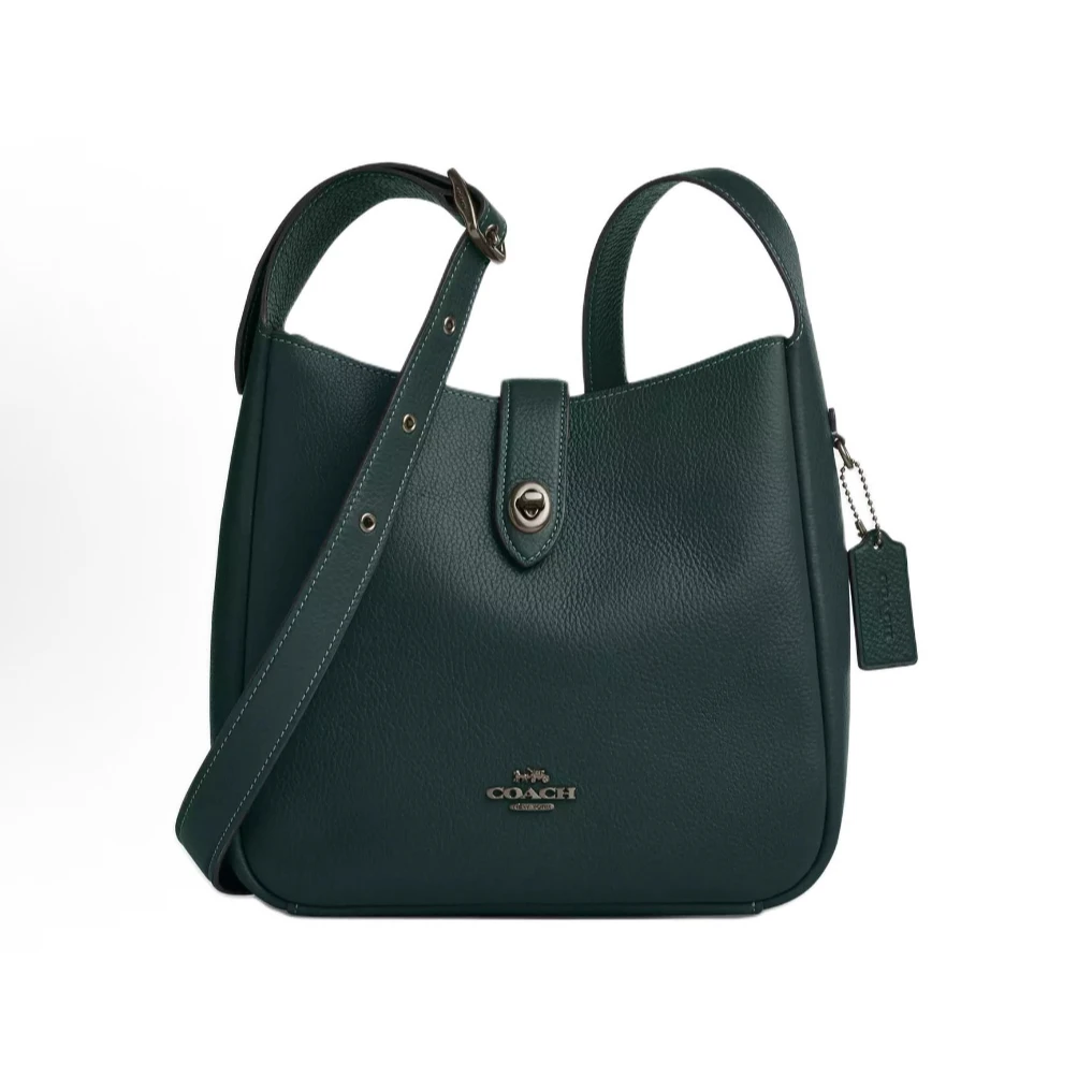 24*25*9/COACH蔻驰新款 Hadley 24中号女款纯色单肩包深青色CW002