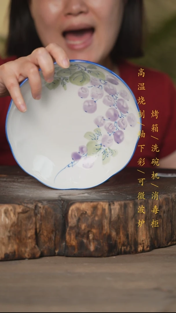 瓷片景德镇高温釉下彩可微波烤箱洗碗机