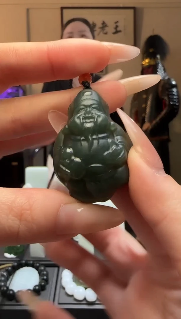 【闪购商品】和田玉且末蓝财神未镶嵌吊坠