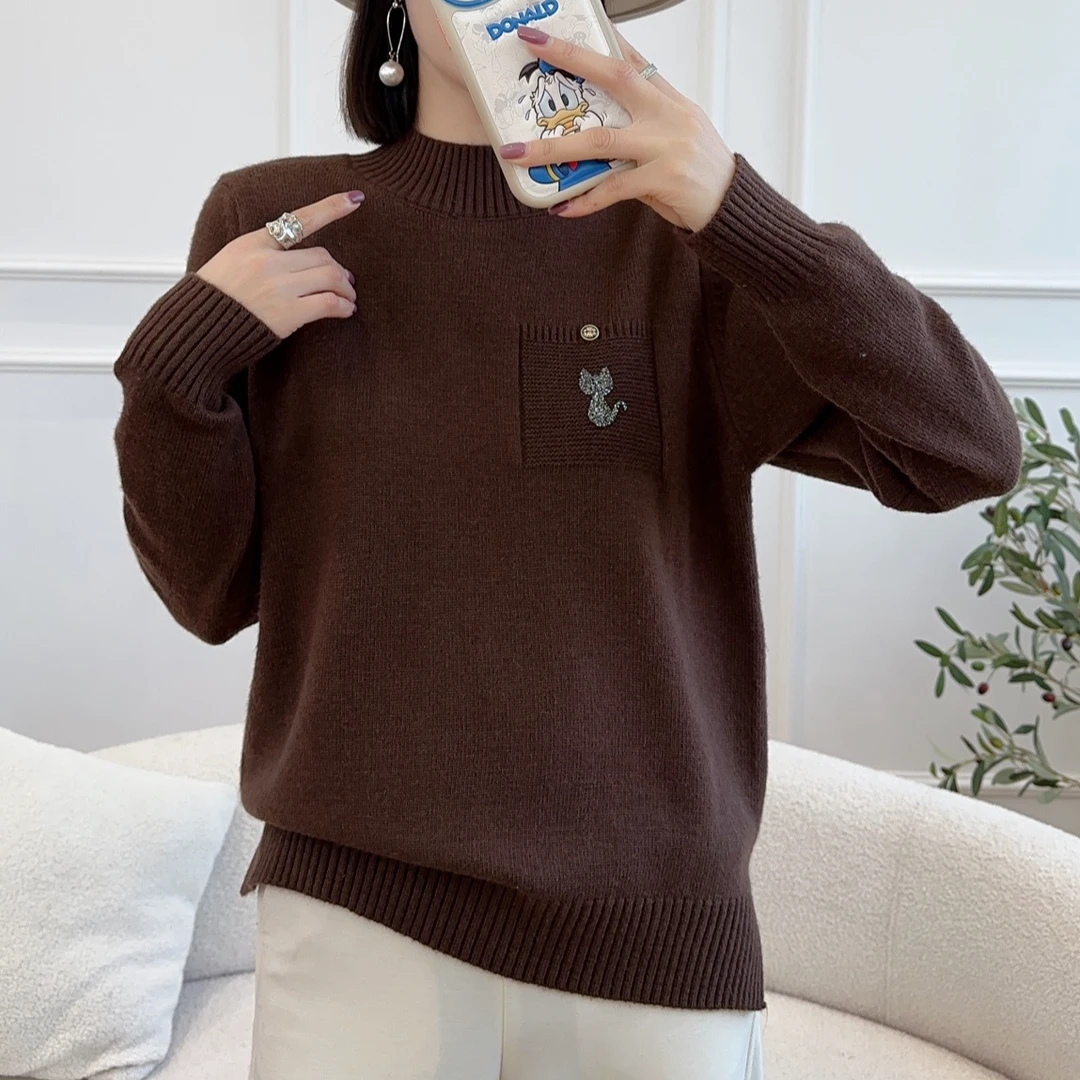 503#秋冬新款半高领休闲长袖针织衫1 02