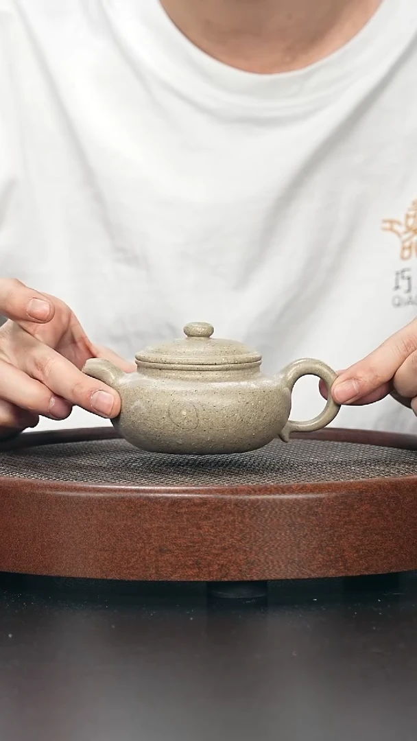 茶壶紫砂仿古-黑段-全手工微微瑕