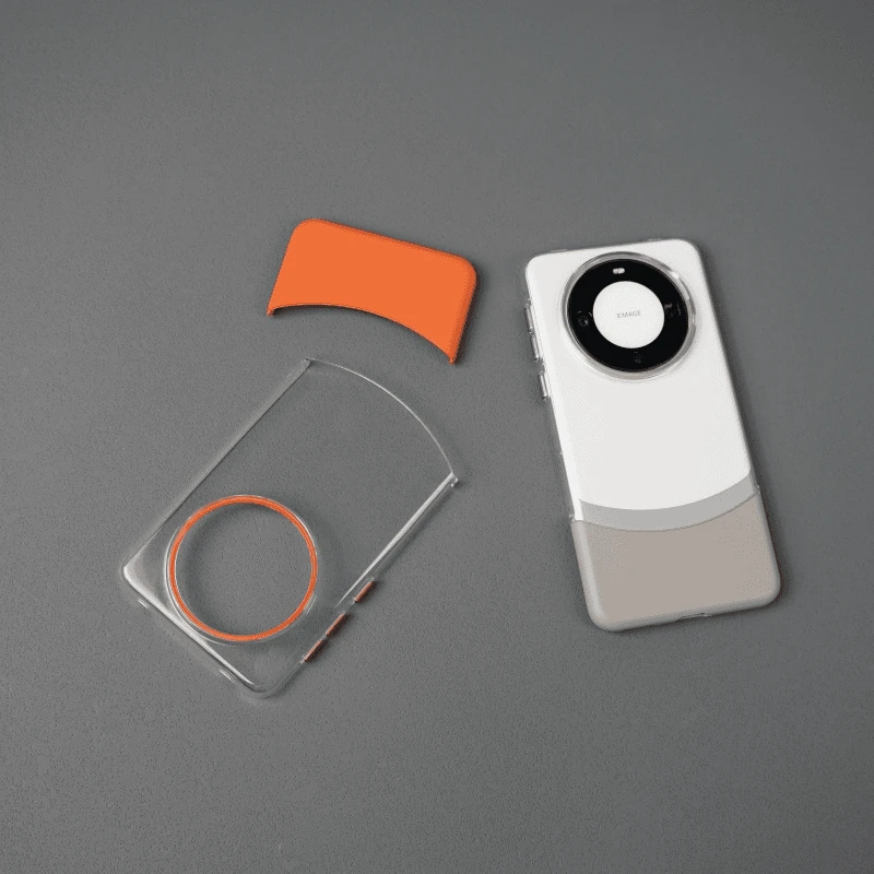 适用于华为Mate60/70Pro拼接撞色可拆卸透明轻奢网红高级感手机壳