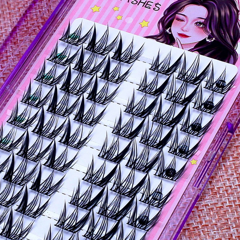 漫画展十排大容量细梗恶魔假睫毛单簇仿真二次元懒人三部曲眼睫毛