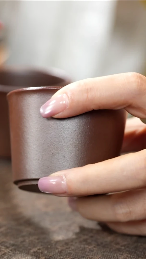 茶壶紫砂柴烧紫泥马蹄杯70cc单只