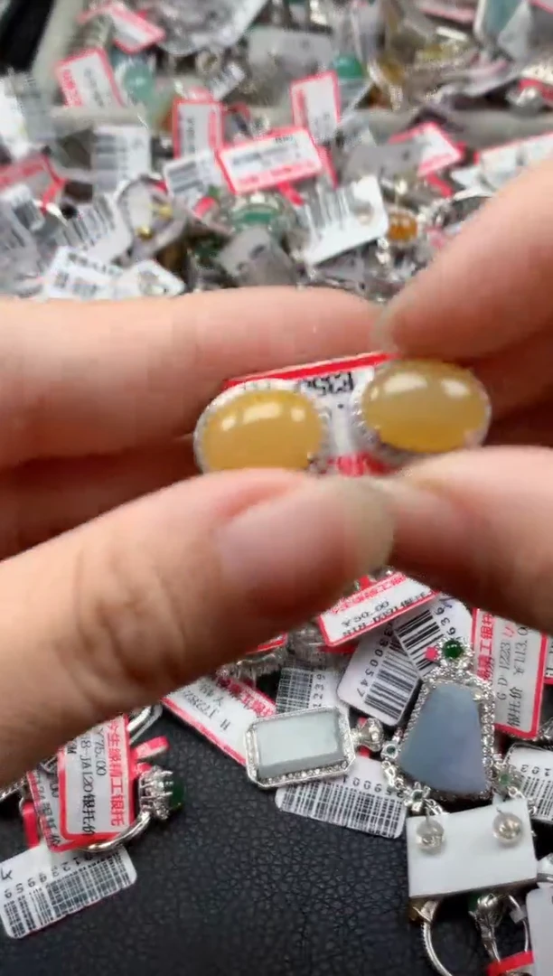 银S925镶嵌戒指翡翠天然A货缅甸翡翠