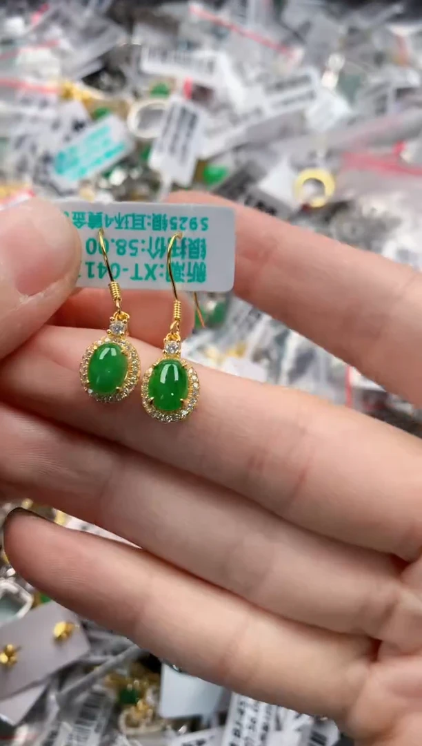 银S925镶嵌戒指翡翠111    10