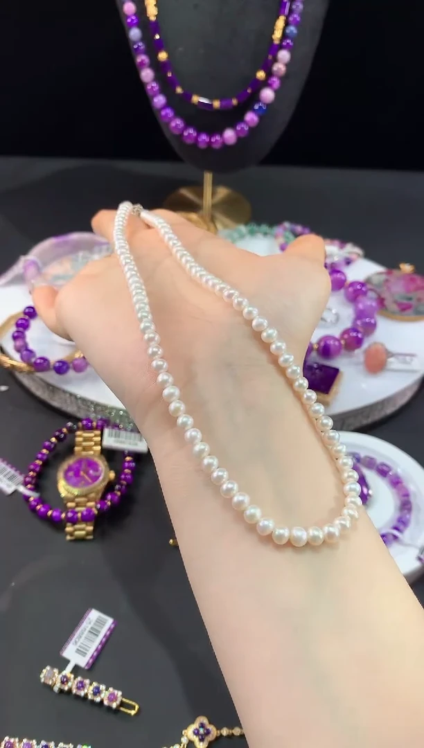 银S925镶嵌淡水珍珠.项链