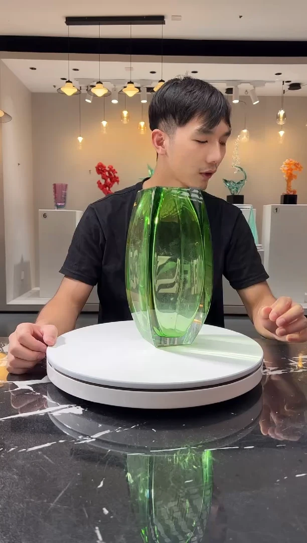摆件巴比特美学 绿色大四方花器