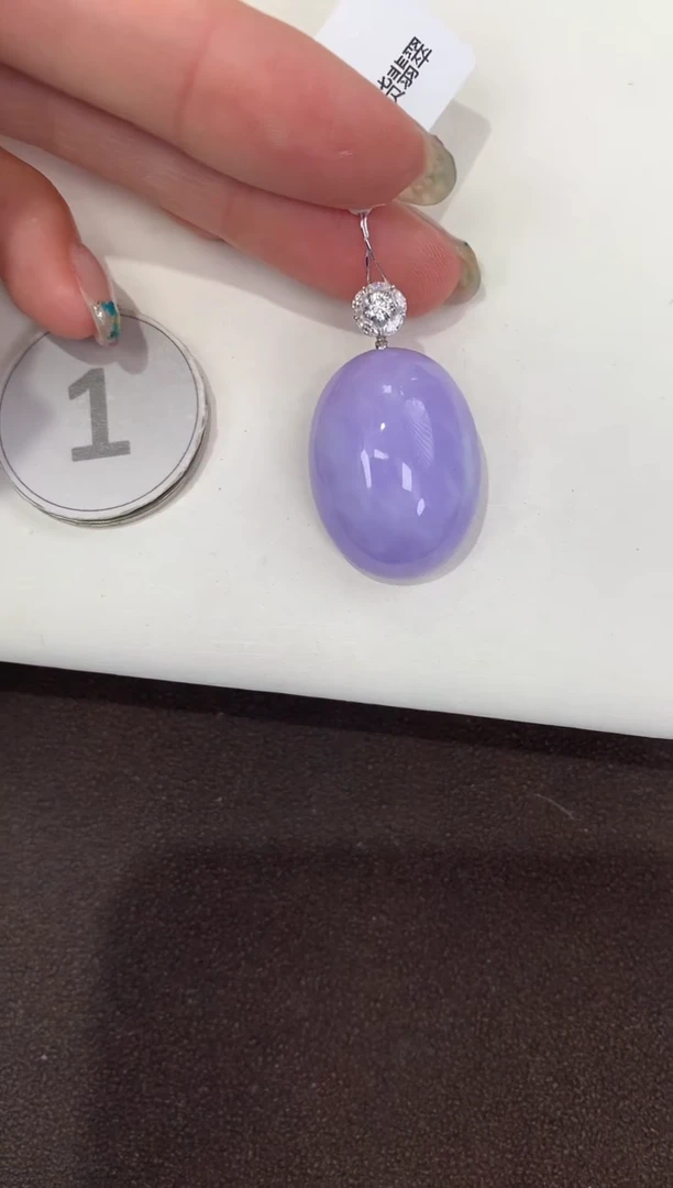 颈饰18K金镶嵌翡翠天然缅甸A货翡翠