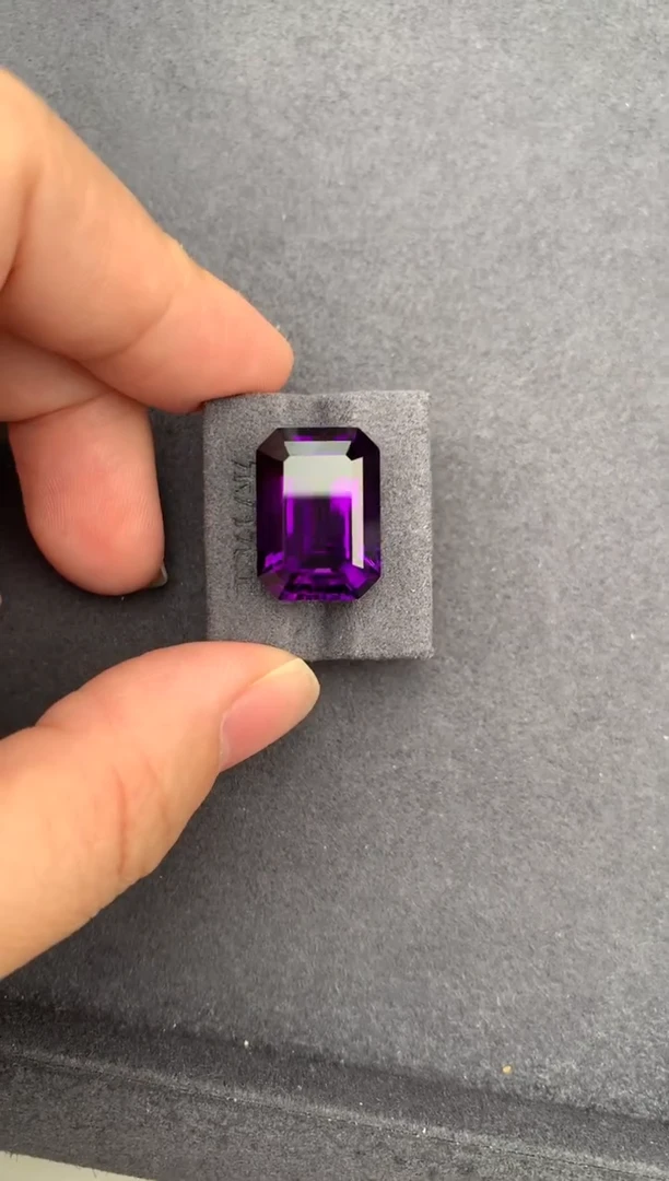 未镶嵌珠宝半成品紫晶15.8ct紫水晶  定制  GE