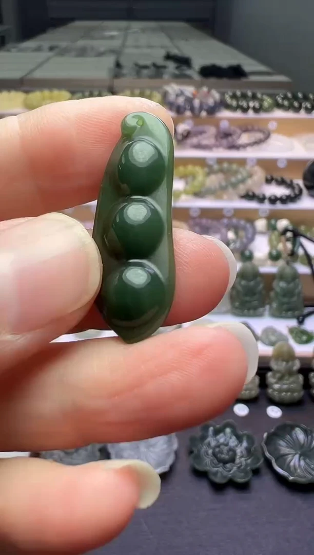 颈饰未镶嵌和田玉5号链接绑好绳子配和田玉顶珠