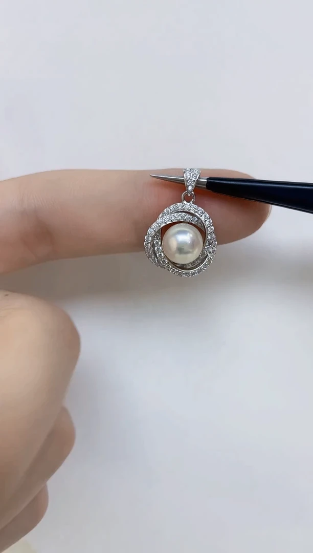 海水珍珠银S925镶嵌颈饰