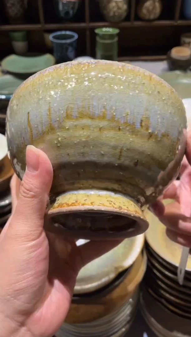 【闪购商品】瓷片890粗陶黄高足 面碗1个