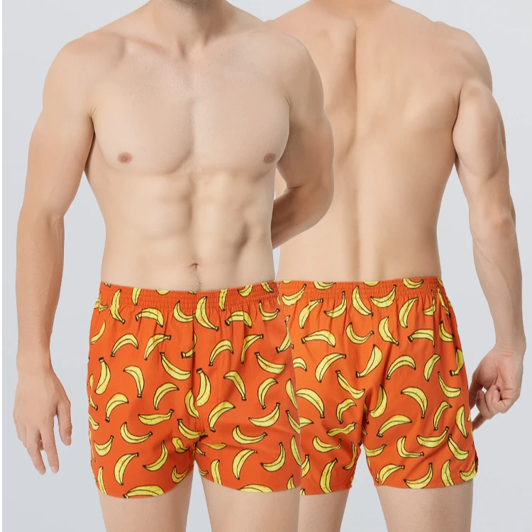 COORIBA突米男士居家潮流印花阿罗裤纯棉宽松大码透气平角内裤睡