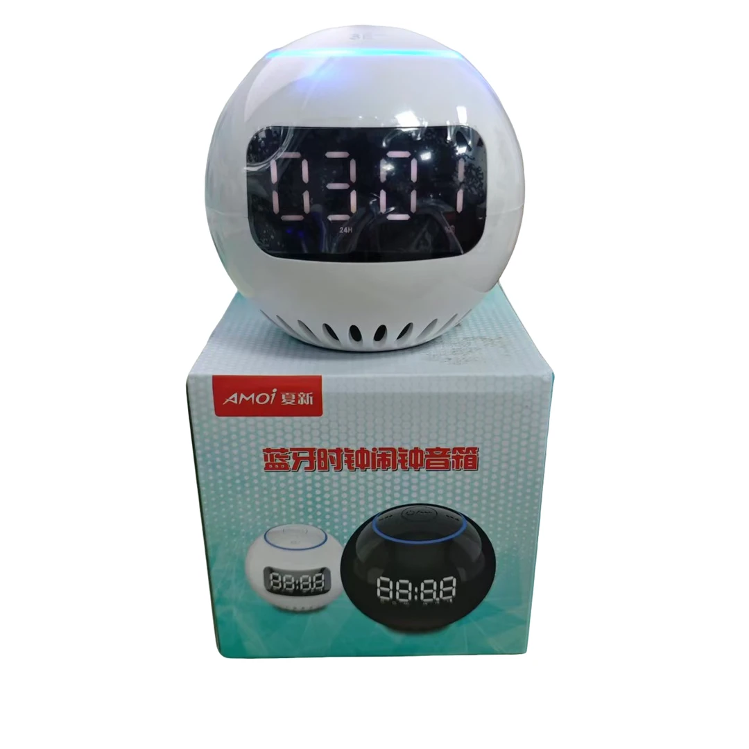 准新品  AMOI夏新品牌好货时钟闹钟迷你蓝牙音响