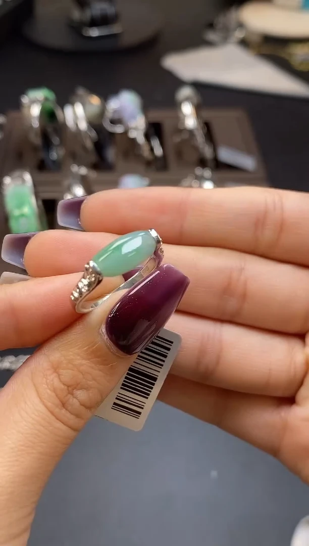 颈饰银S925镶嵌翡翠净货15397