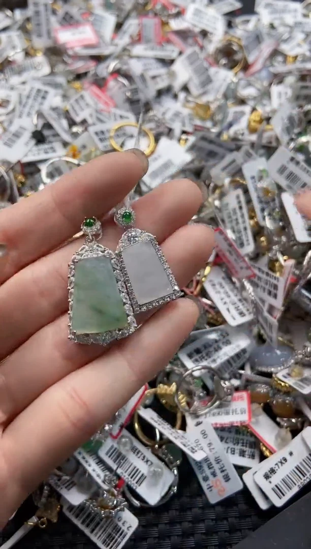 翡翠戒指银S925镶嵌888------8