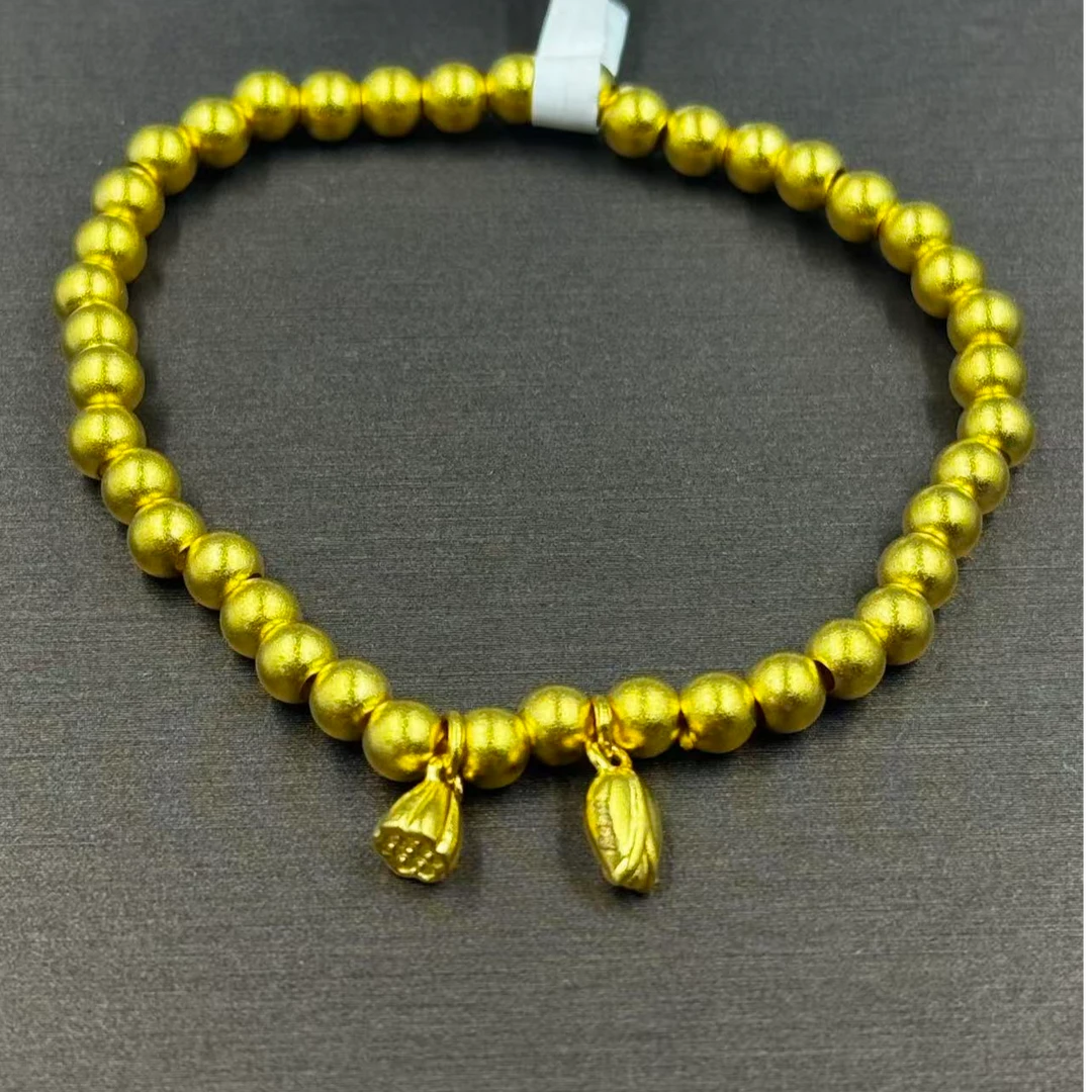 足金999 两世欢手串 总长17cm 弹力绳