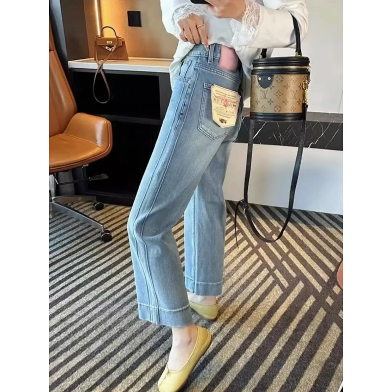 夏季绝美清新穿搭~小个子梨型身材显瘦遮胯百搭直筒牛仔裤