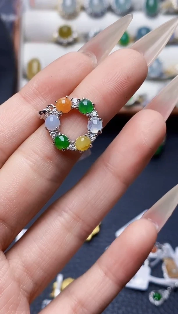 银S925镶嵌戒指翡翠5120