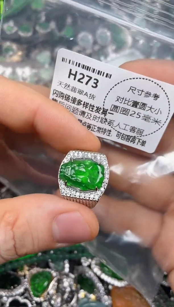 颈饰未镶嵌翡翠H273戒指