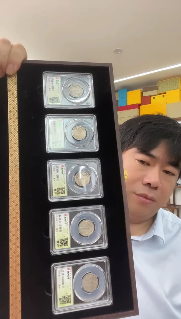 金属民国机制币 双龙五枚 同分数随机发