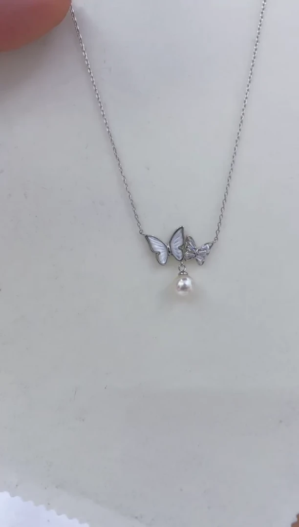 颈饰银S925镶嵌海水珍珠