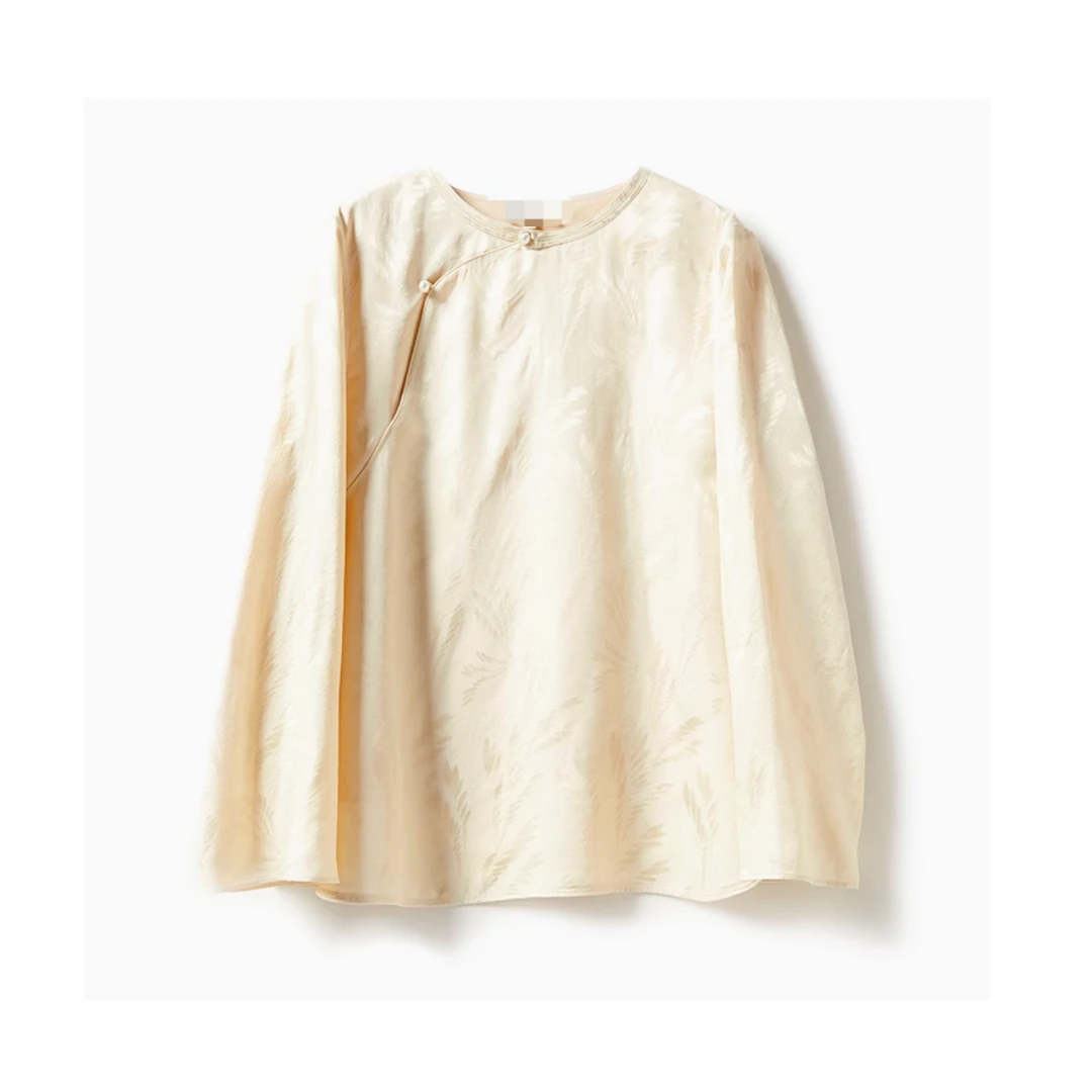 GINAYOLAN/瑾颜【觅春光】奢华面料花式桑蚕丝中式衬衫女