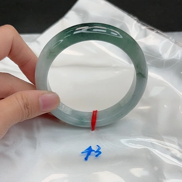 【圈口58~60】缅甸A货翡翠手镯天然玉镯女款半山水手镯880-43